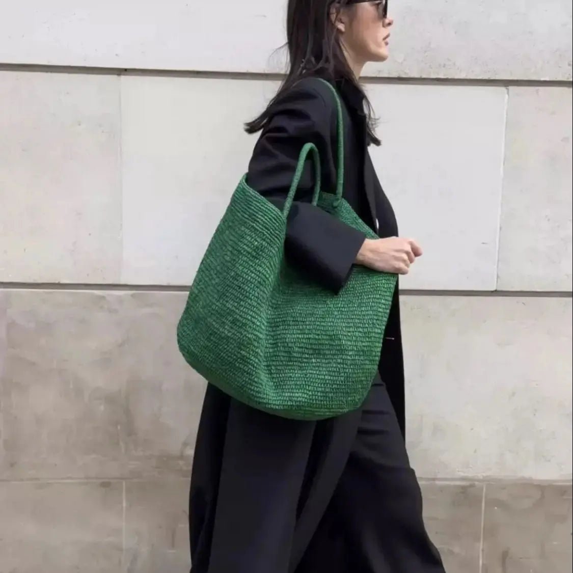 Sophia Handwoven Rattan Straw Open Top Tote Bag – view 12
