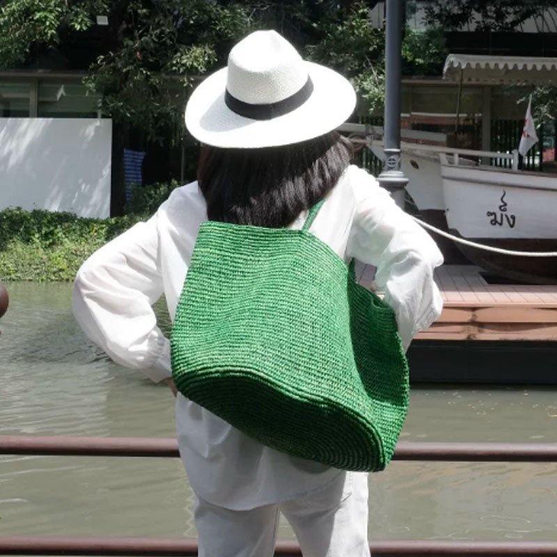 Sophia Handwoven Rattan Straw Open Top Tote Bag – view 3