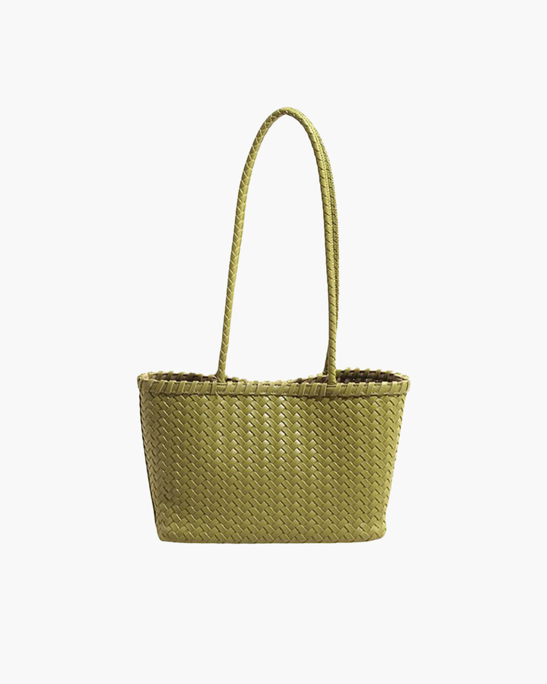 Emma Woven Tote Bag with Bead Pendant and Magnetic Closure