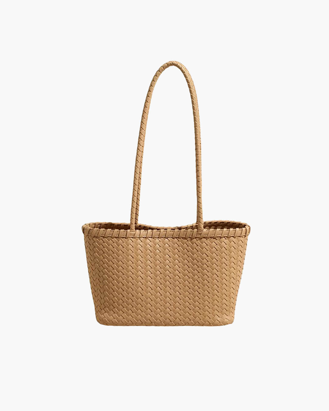 Emma Woven Tote Bag with Bead Pendant and Magnetic Closure