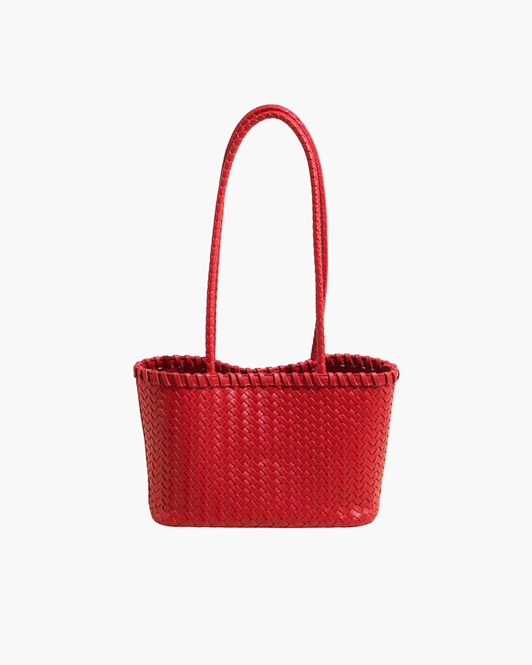Emma Woven Tote Bag with Bead Pendant and Magnetic Closure