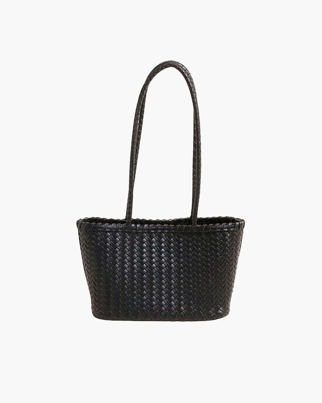 Emma Woven Tote Bag with Bead Pendant and Magnetic Closure