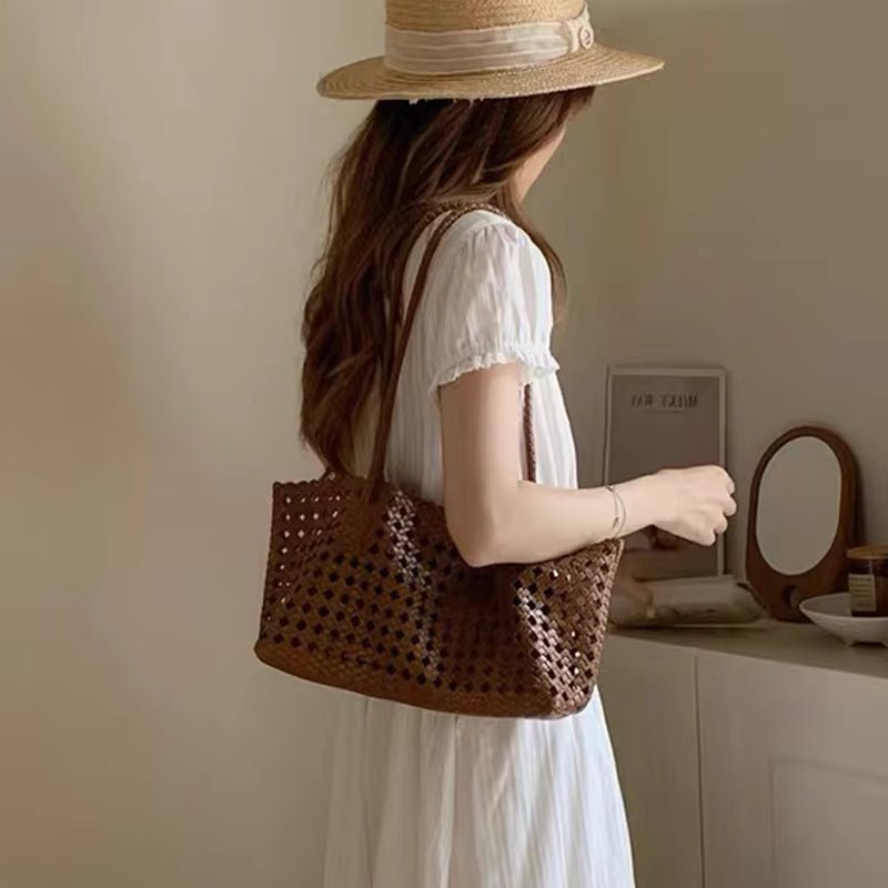 Sophia Lightweight Woven Hollow-Out PU Shoulder Bag – view 6