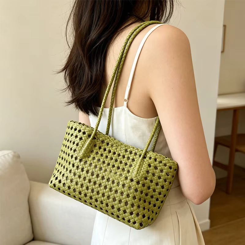 Sophia Lightweight Woven Hollow-Out PU Shoulder Bag – view 10