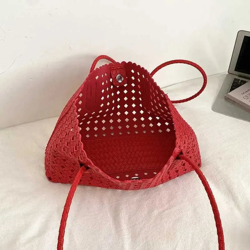 Sophia Lightweight Woven Hollow-Out PU Shoulder Bag – view 13