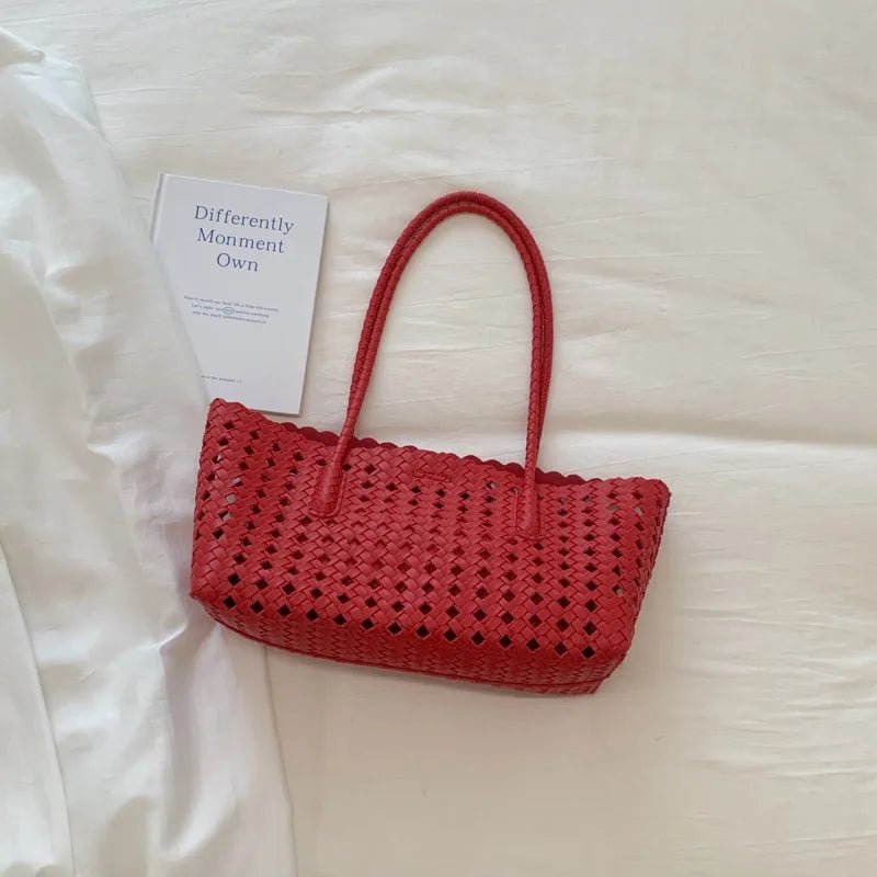 Sophia Lightweight Woven Hollow-Out PU Shoulder Bag – view 14