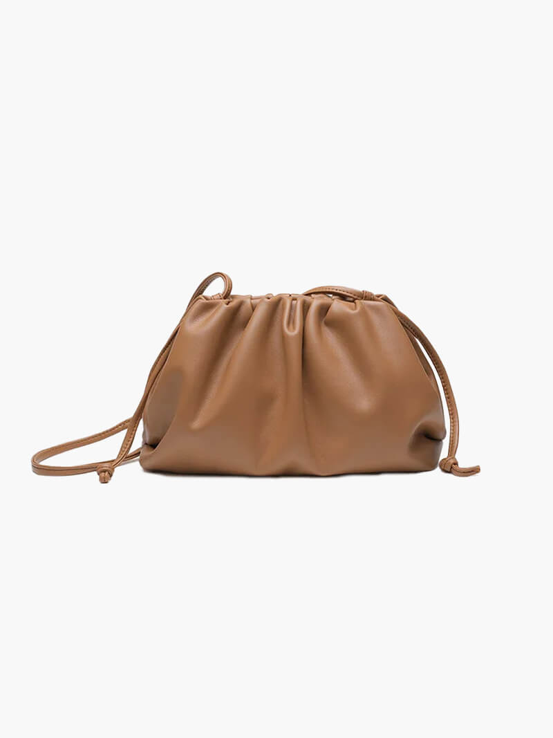 Bellina Vegan Leather Dumpling Crossbody Pouch Bag