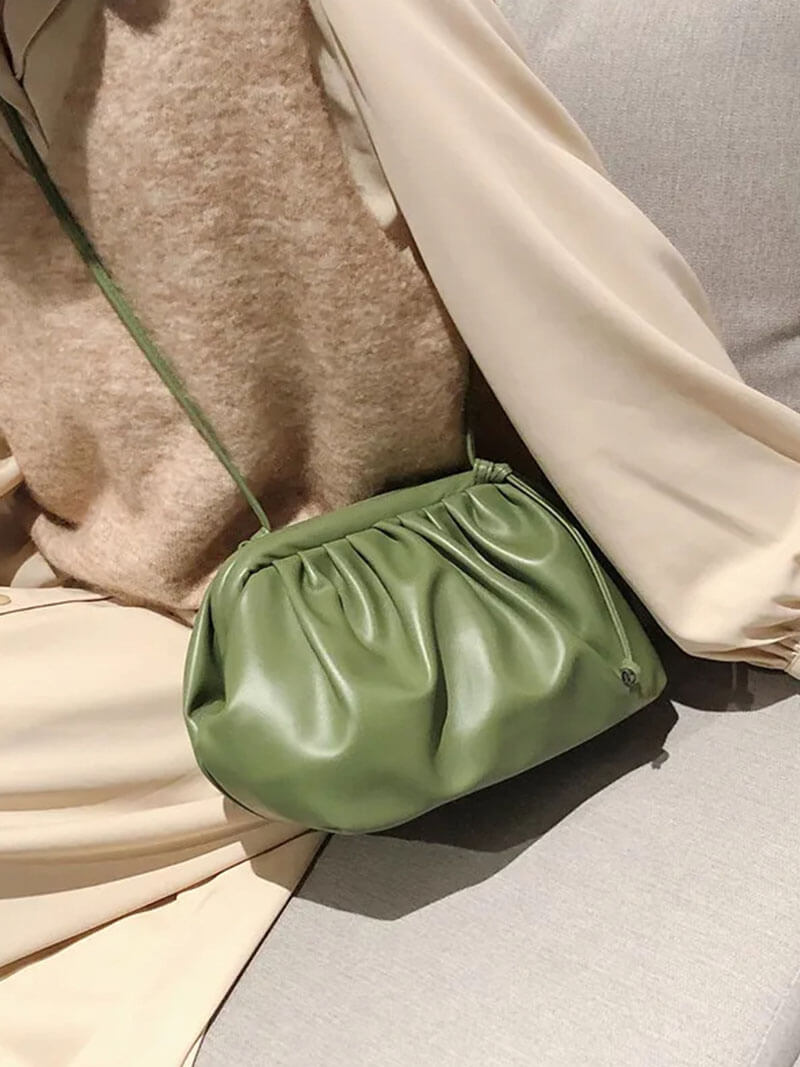 Bellina Vegan Leather Dumpling Crossbody Pouch Bag