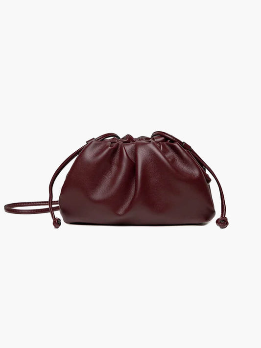 Bellina Vegan Leather Dumpling Crossbody Pouch Bag