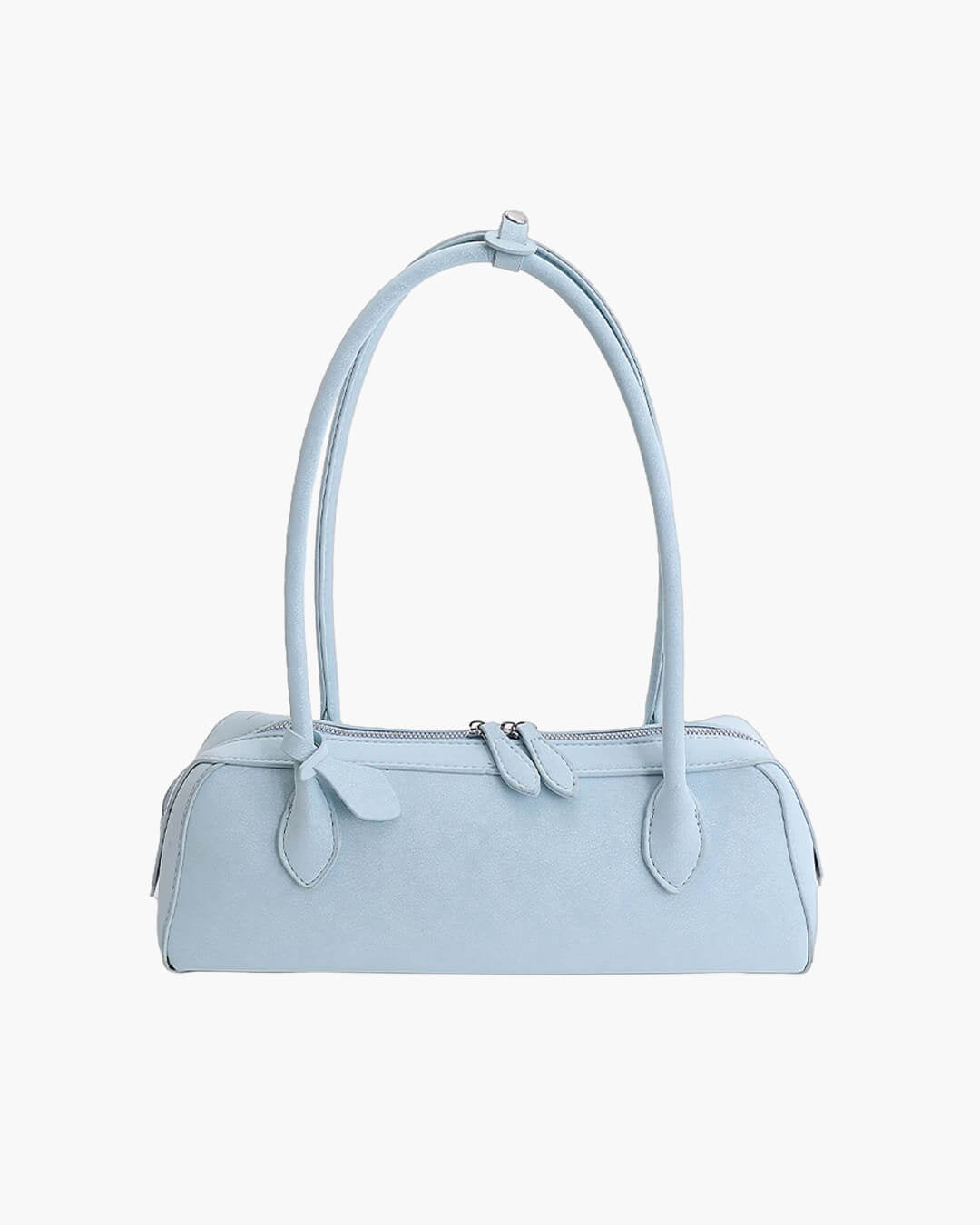 Adora Faux Suede Baguette Bag with Top Zip and Adjustable Strap