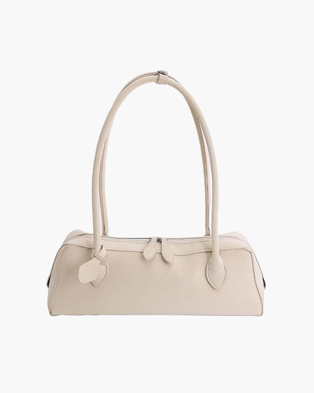 Adora Faux Suede Baguette Bag with Top Zip and Adjustable Strap