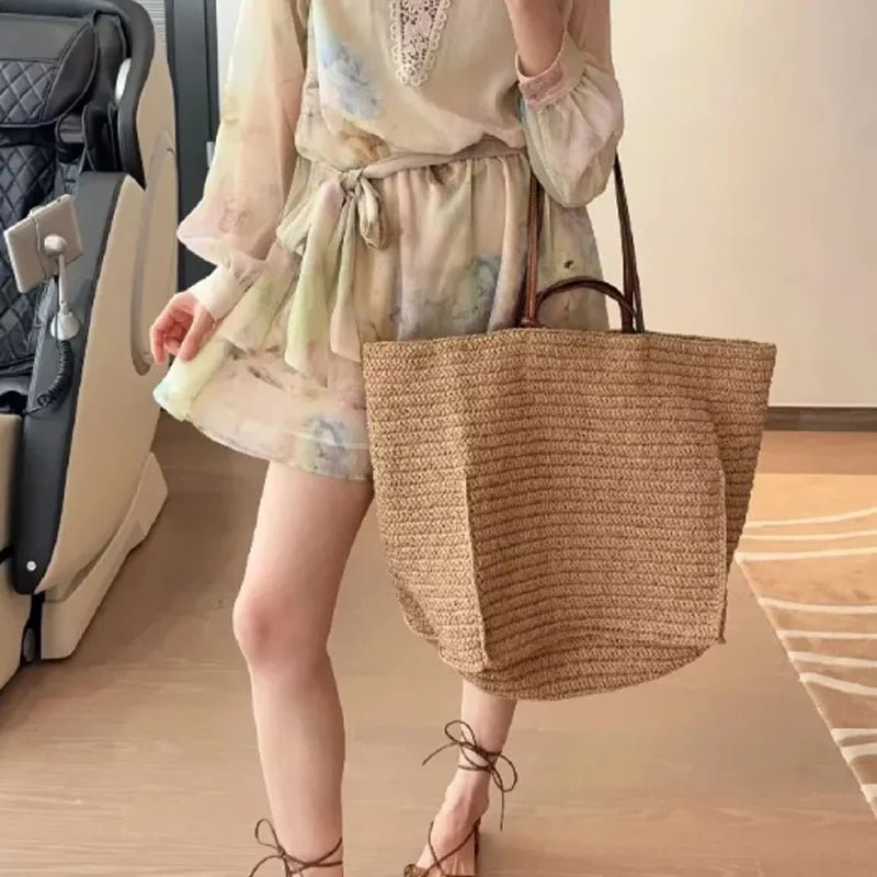 Bianca Handwoven Straw Oversized Beach Tote Bag – view 4
