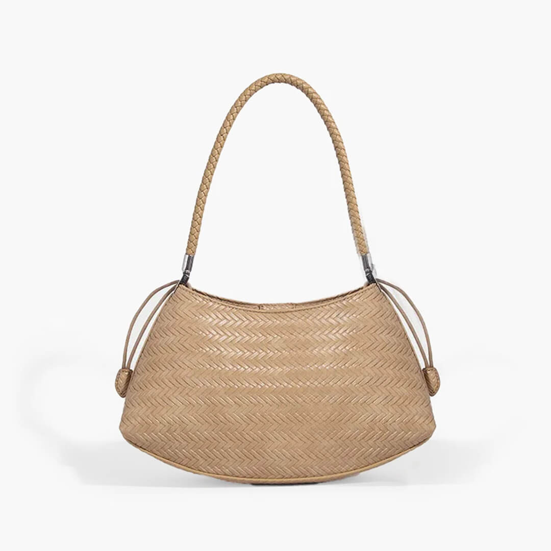 Alya Bohemian Woven Natural Fibre Shoulder Bag with Woven Handles