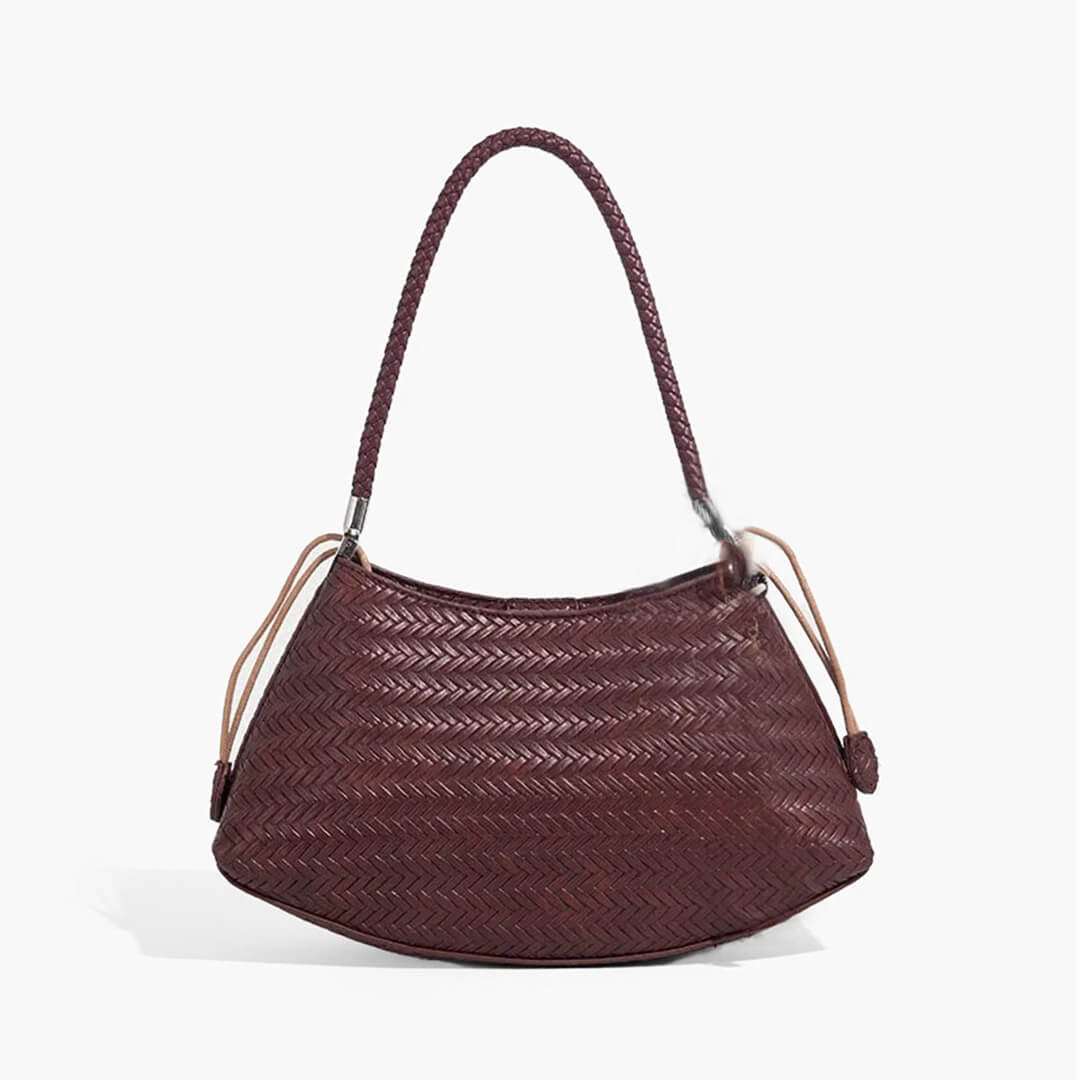 Alya Bohemian Woven Natural Fibre Shoulder Bag with Woven Handles