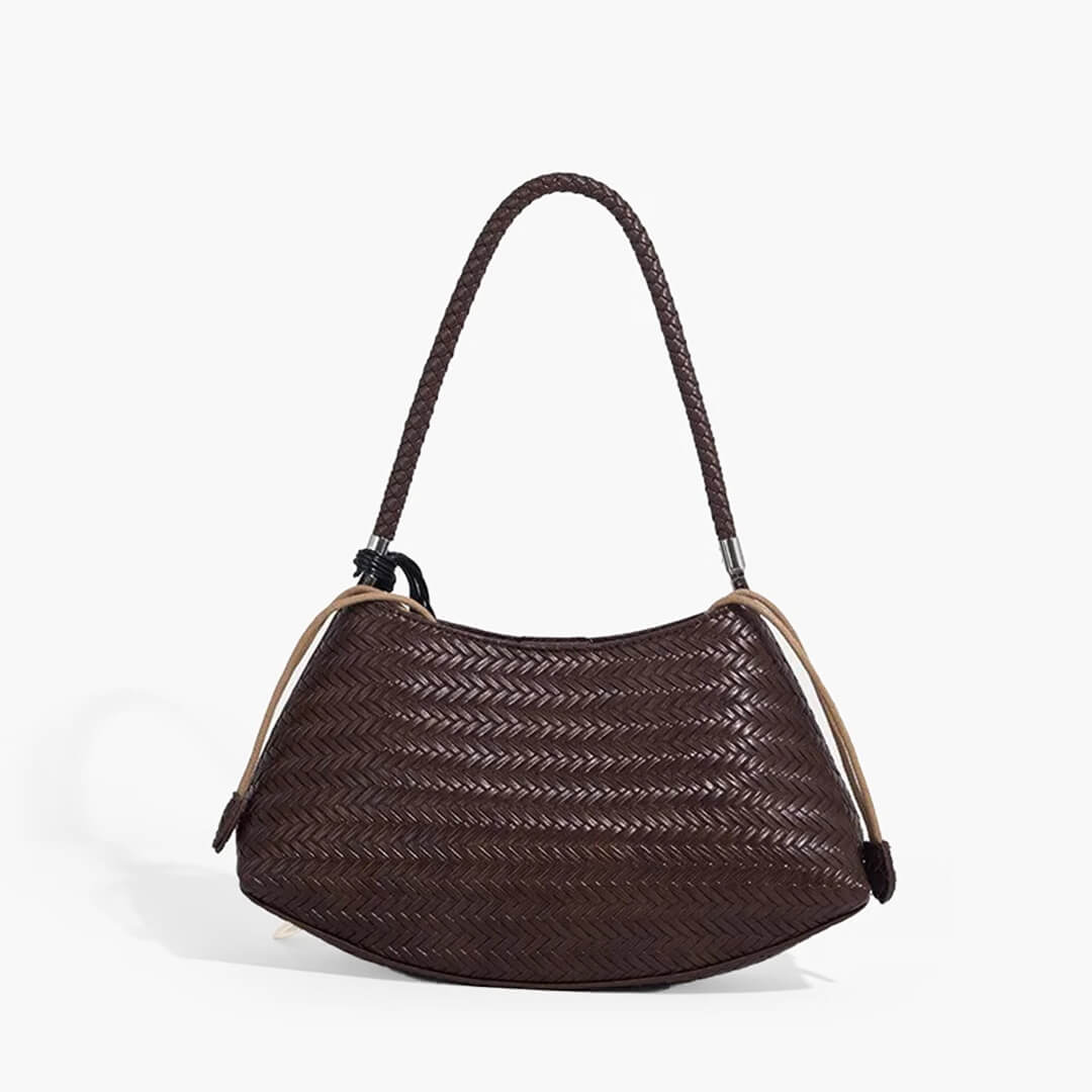 Alya Bohemian Woven Natural Fibre Shoulder Bag with Woven Handles