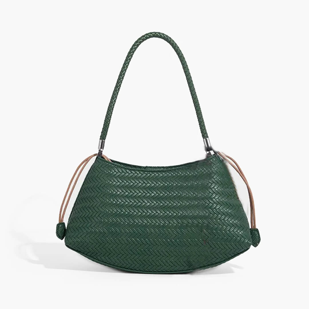 Alya Bohemian Woven Natural Fibre Shoulder Bag with Woven Handles