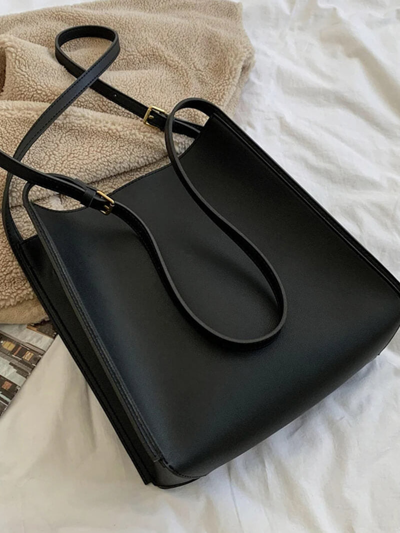 Amelie Vegan Leather Shopper Bag with Glazed Detailing – view 3