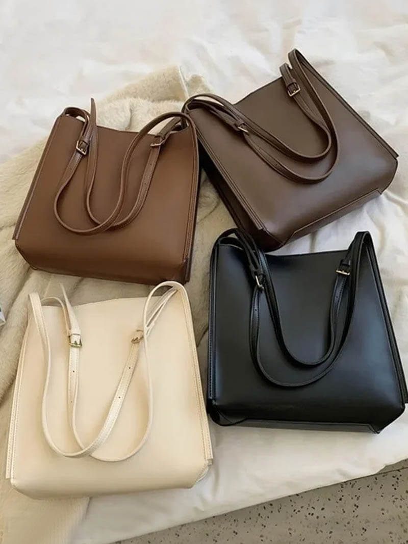 Amelie Vegan Leather Shopper Bag with Glazed Detailing – view 8