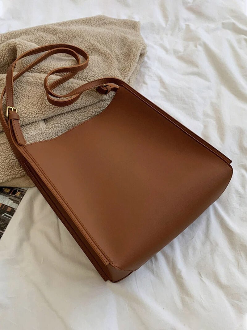 Amelie Vegan Leather Shopper Bag with Glazed Detailing – view 6