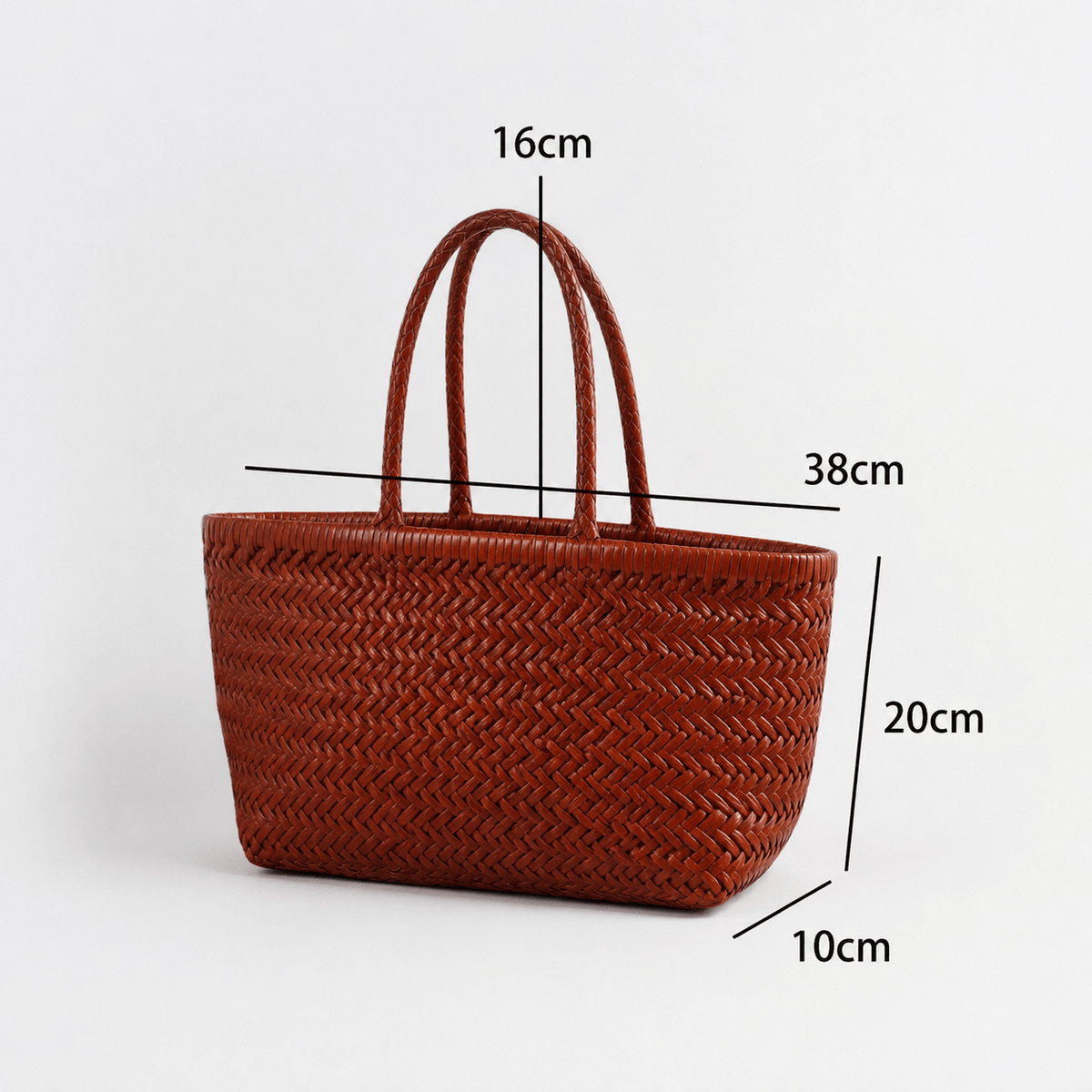 Anais Handwoven Vegan Leather Structured Tote Bag – view 5