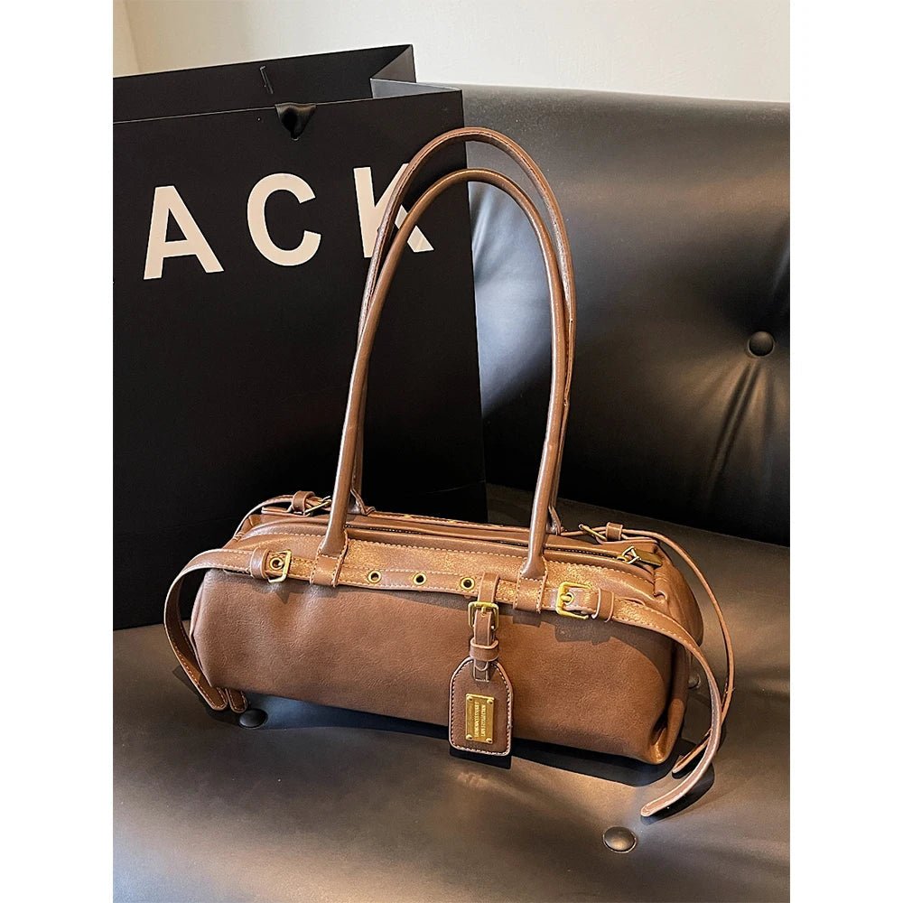 Audrey Minimalist PU Leather Shoulder Bag with Underarm Carry