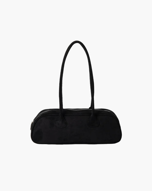 Aveline Vegan Suede One-Shoulder Bag with Soft Velvet Texture