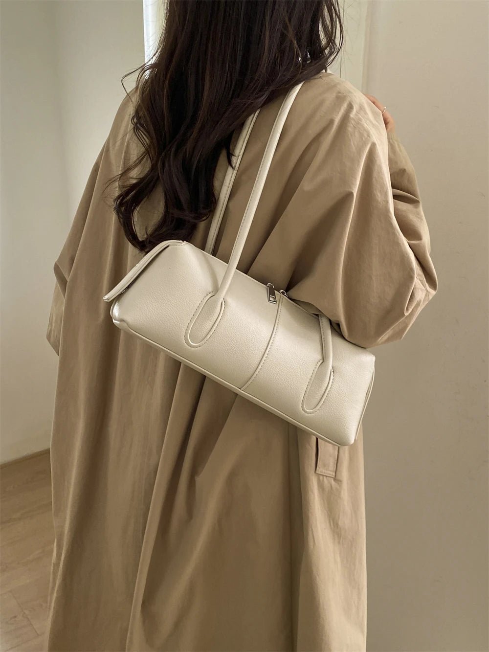 Beatrice Retro PU Suede Underarm Shoulder Bag with Zip