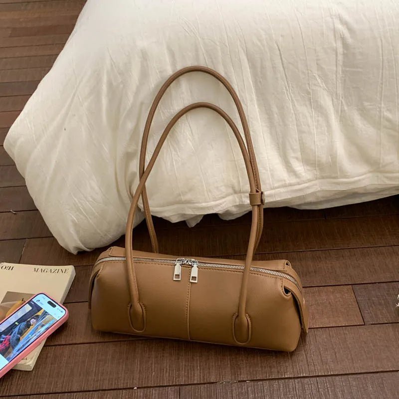 Beatrice Retro PU Suede Underarm Shoulder Bag with Zip