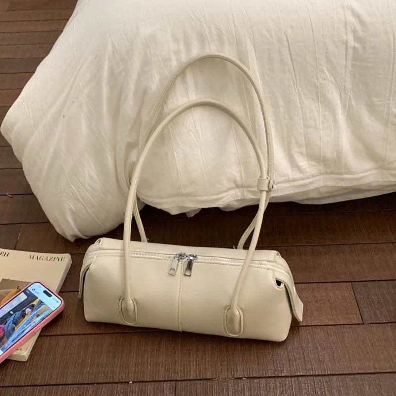 Beatrice Retro PU Suede Underarm Shoulder Bag with Zip