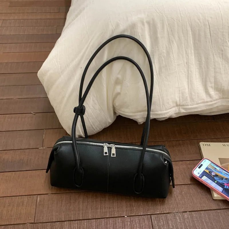 Beatrice Retro PU Suede Underarm Shoulder Bag with Zip