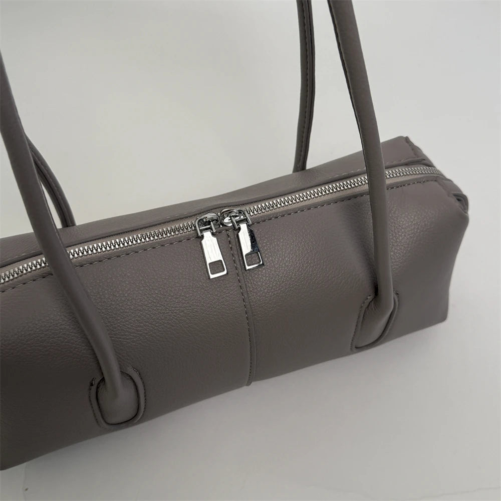 Beatrice Retro PU Suede Underarm Shoulder Bag with Zip
