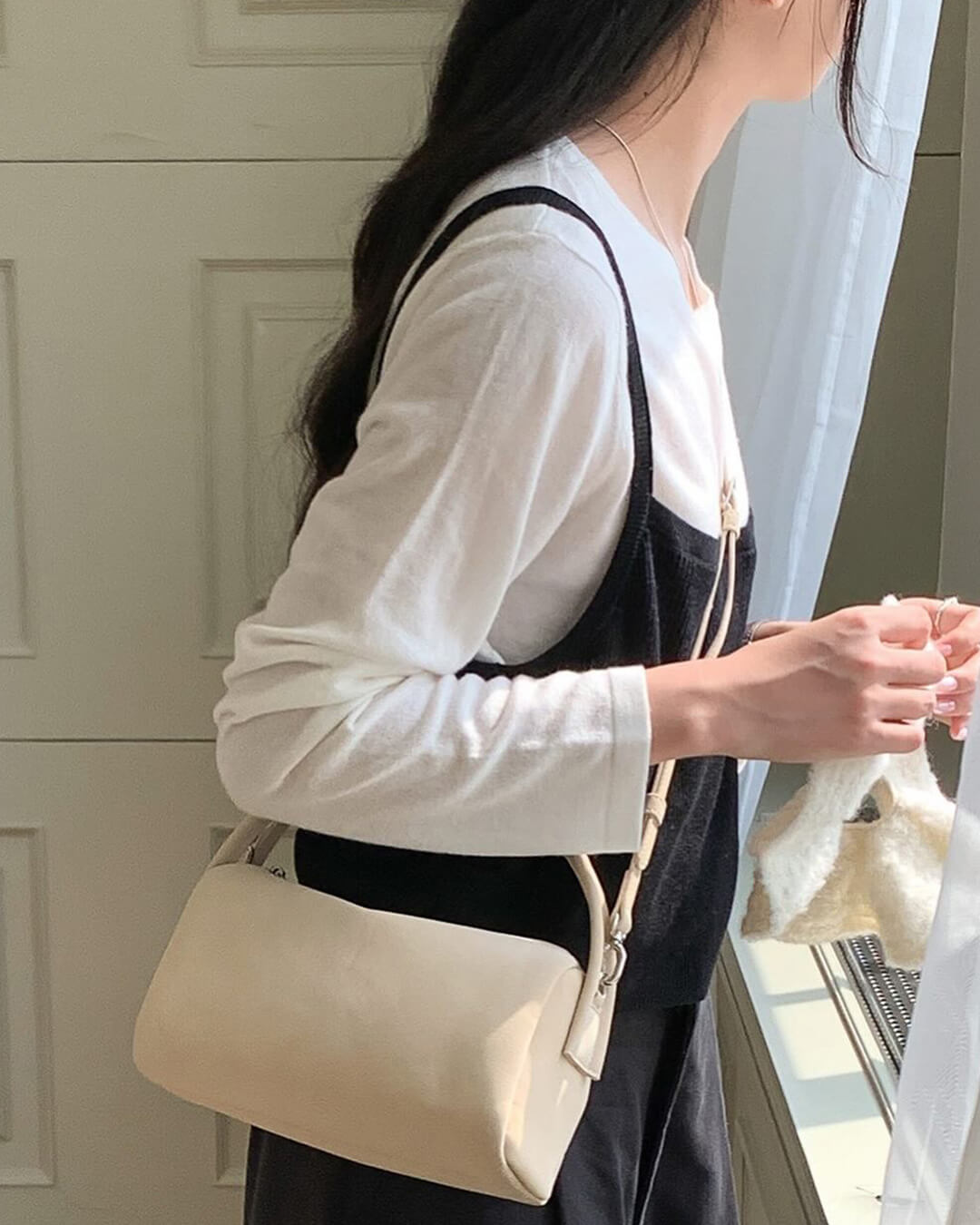 Adavy Vegan Suede Pillow Bag with Adjustable Strap