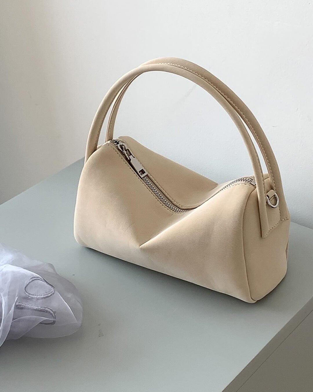 Adavy Vegan Suede Pillow Bag with Adjustable Strap