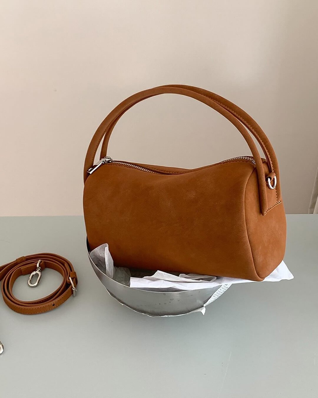 Adavy Vegan Suede Pillow Bag with Adjustable Strap – view 9