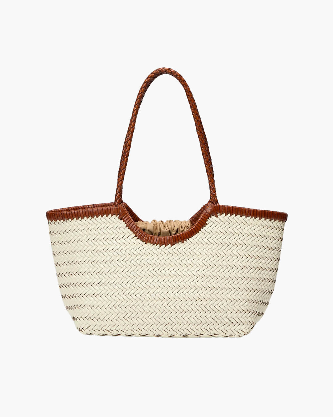 Bianca Handwoven Vegan Leather Tote Bag with Shoulder Straps