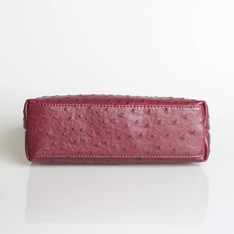 Bianca Ostrich Pattern Vegan Leather Cosmetic Bag with Zip – view 5