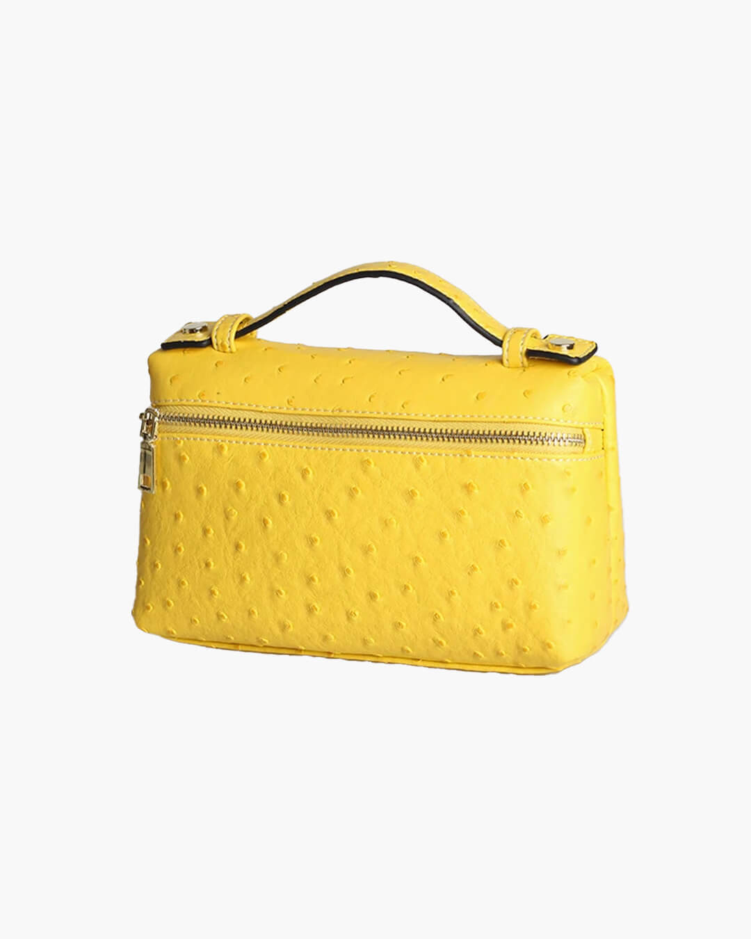 Bianca Ostrich Pattern Vegan Leather Cosmetic Bag with Zip
