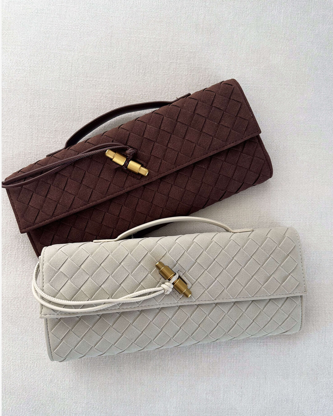 Bianca Faux Suede Bag with Golden Tie Knot Detail