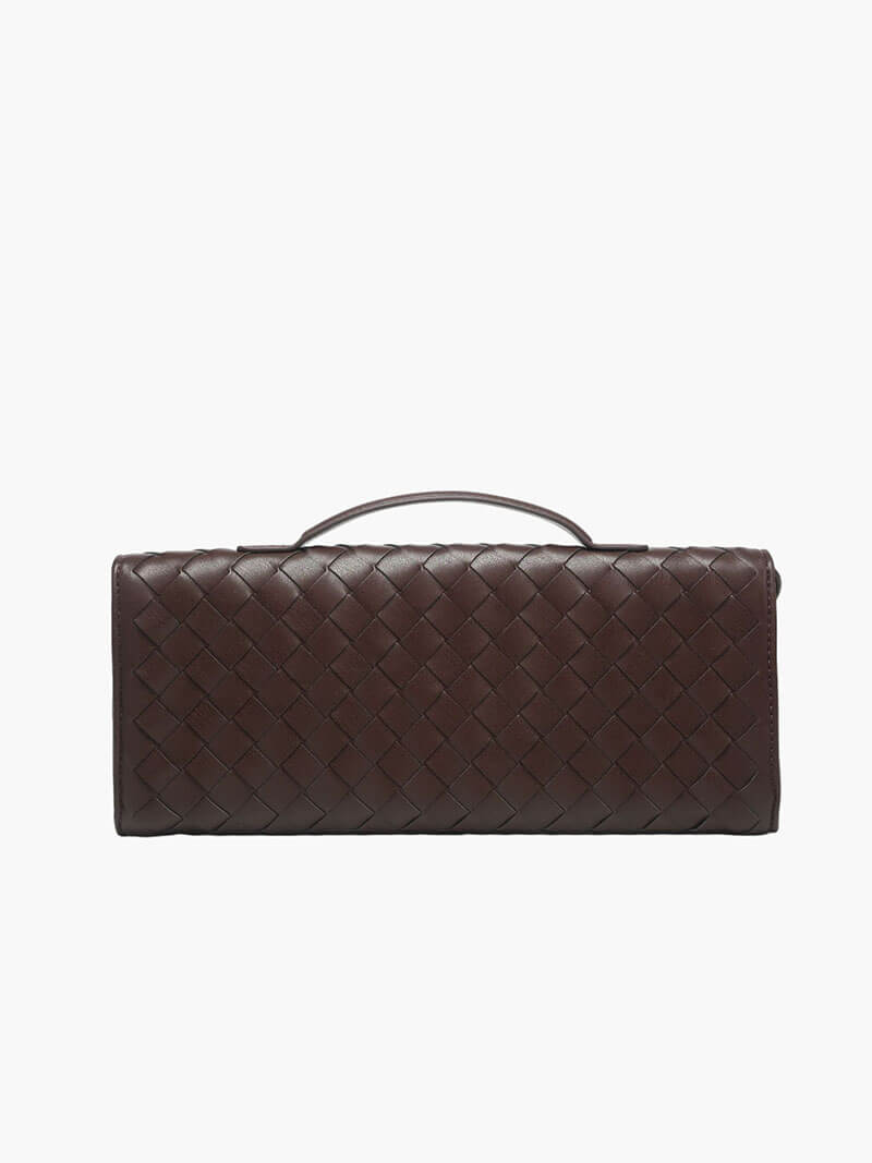 Bianca Woven Vegan Leather Knot Handbag with Gold-Tone Toggle – view 10