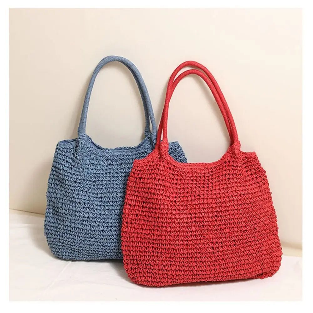 Brielle Woven Straw Square Beach Tote with Shoulder Straps – view 6