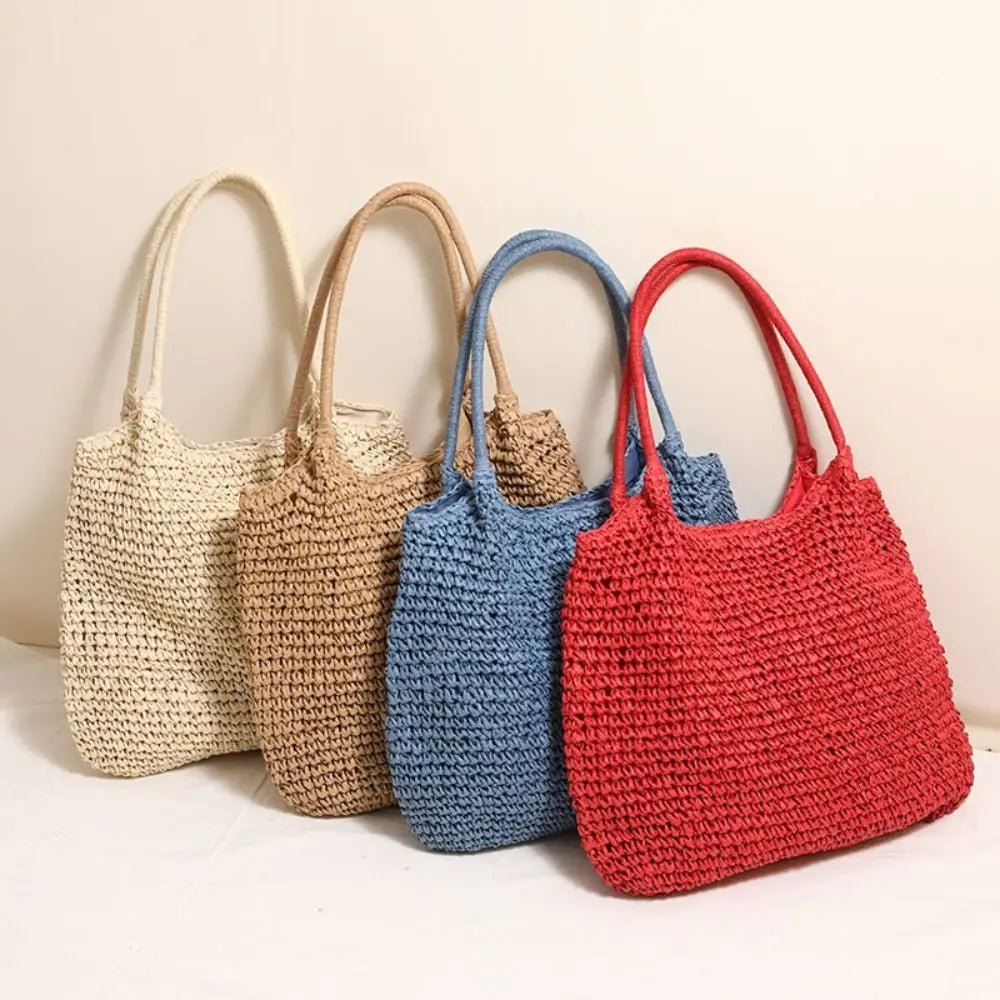 Brielle Woven Straw Square Beach Tote with Shoulder Straps – view 7