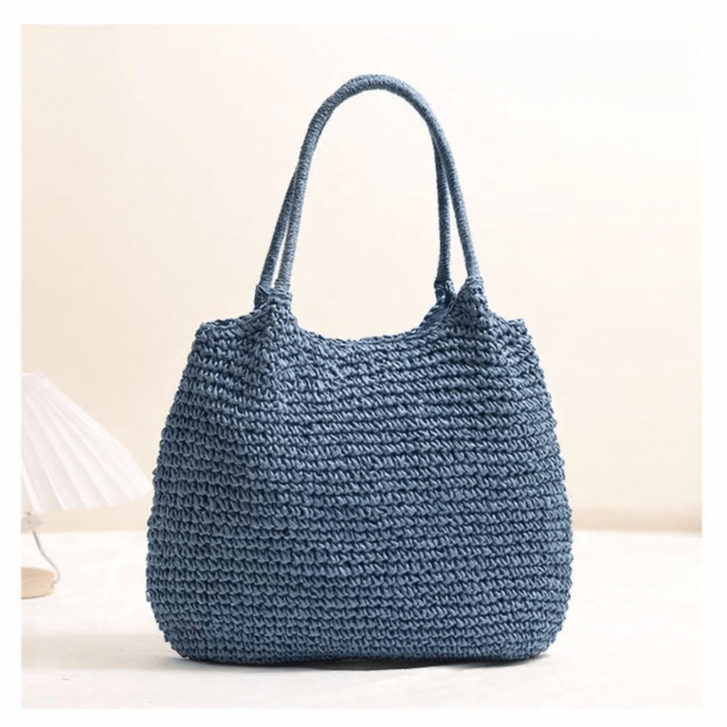 Brielle Woven Straw Square Beach Tote with Shoulder Straps – view 3
