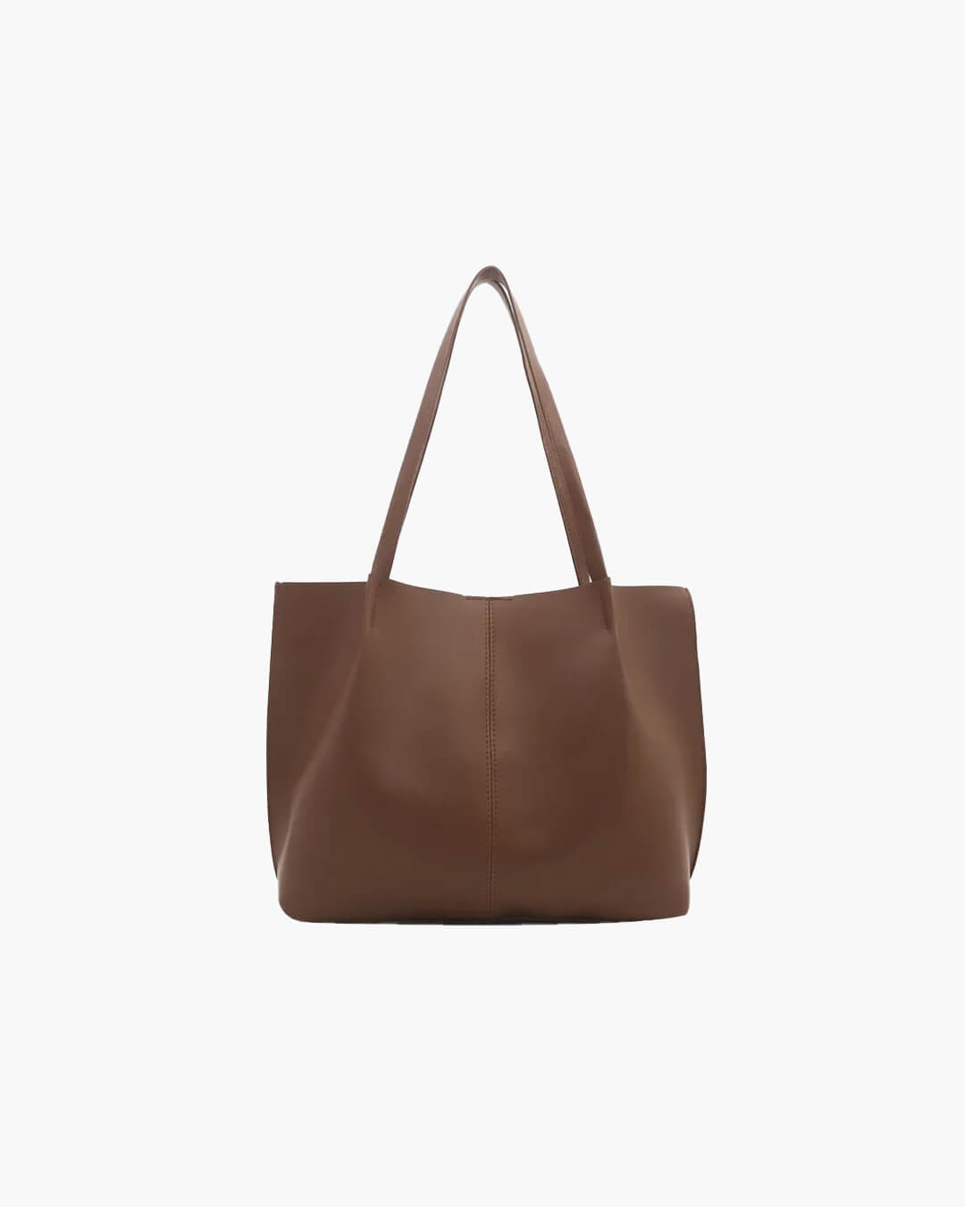 Calista Retro Soft Faux Leather Open Top Tote Bag