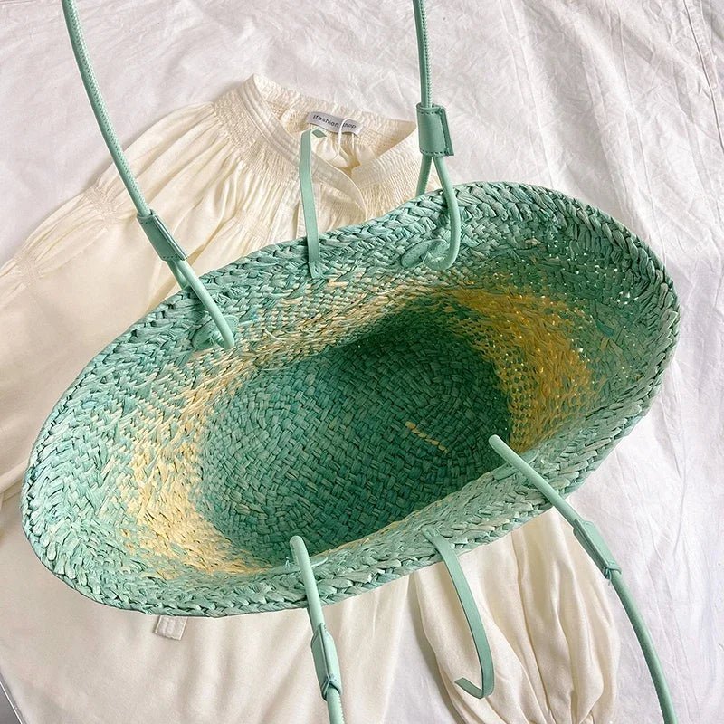 Camille French-Inspired Hand-Woven Raffia Tote Bag – view 5
