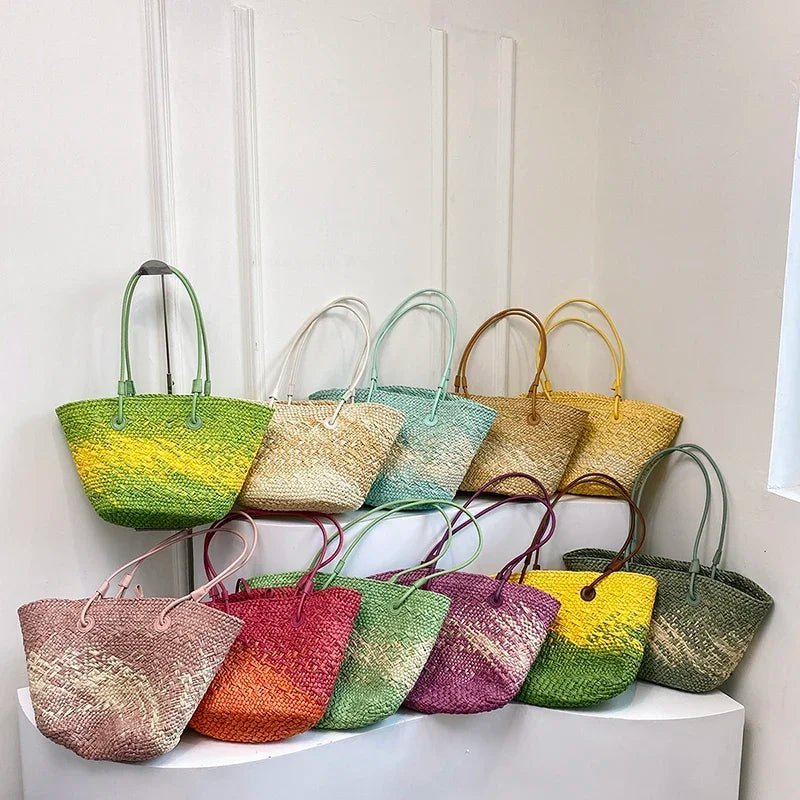 Camille French-Inspired Hand-Woven Raffia Tote Bag – view 6