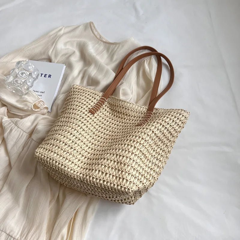 Celeste Hand-Woven Natural Straw Bohemian Beach Tote – view 5