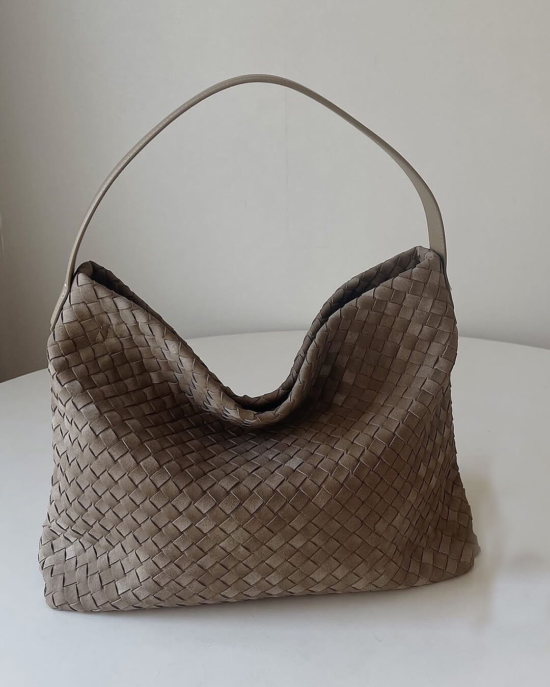 Marceline Structured Faux Suede Open-Top Tote Bag