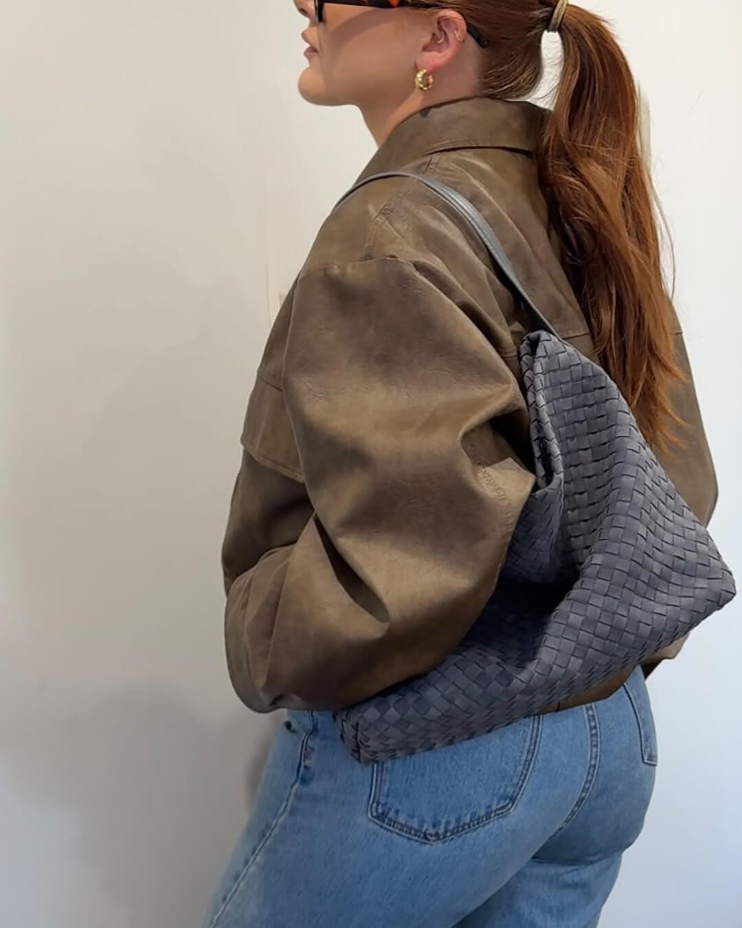 Marceline Structured Faux Suede Open-Top Tote Bag