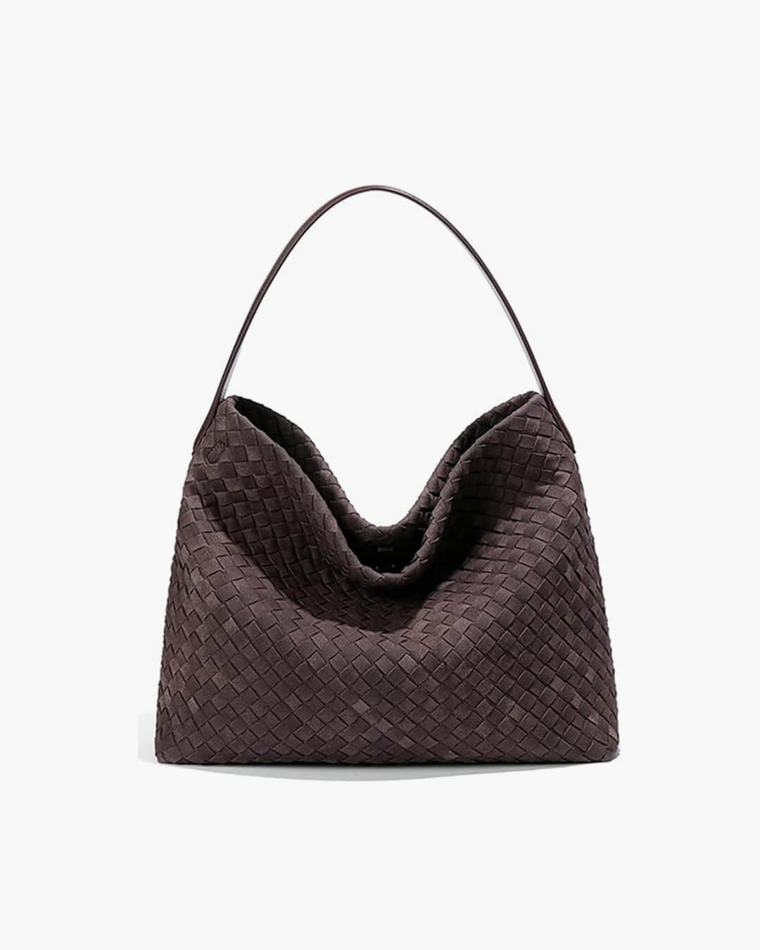 Marceline Structured Faux Suede Open-Top Tote Bag – Coffee – view 1