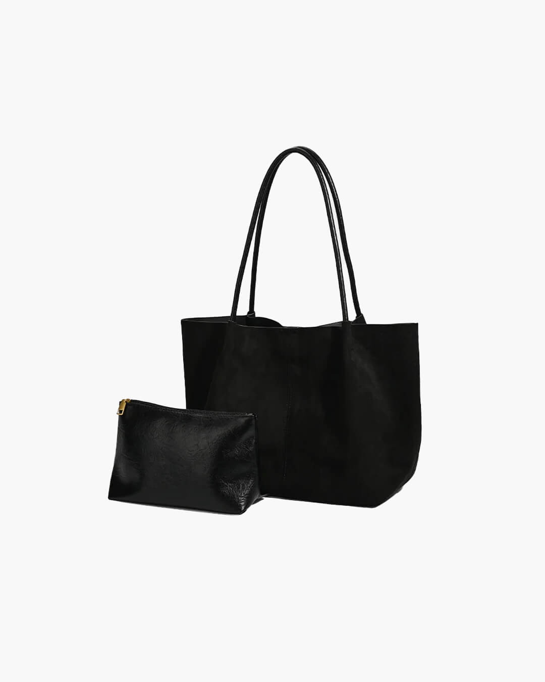 Cheska Retro Faux Suede Tote Bag with Matching Pouch – view 9